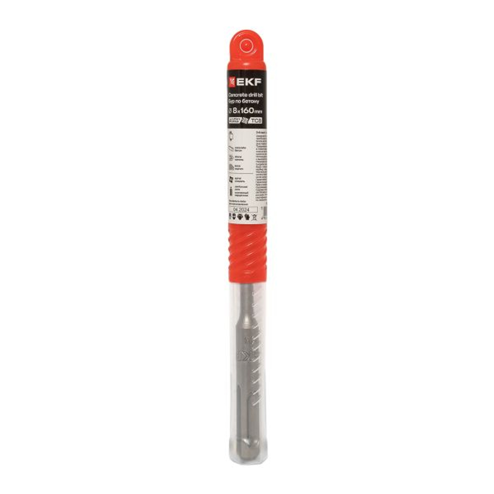 Бур по бетону SDS-plus 8x160 мм (4 резца) EKF Professional