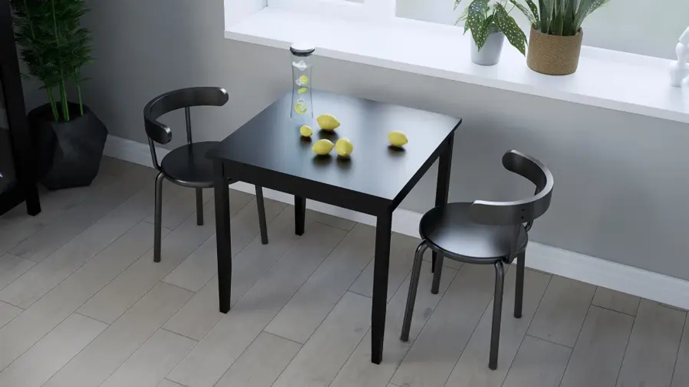Кухонный стол  -  аналог IKEA /ЛЫМ/ ИКЕА, 74x74см, черный