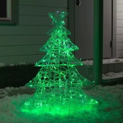 Светодиодная фигура Кружевная ёлка 70×90×17 см., 31 В, мерцание, свечение зелёное, Luazon Lighting (7028253)