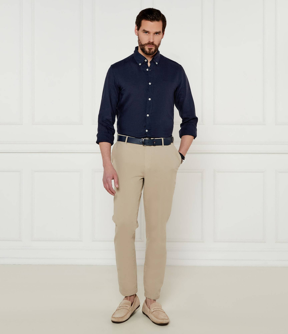 Льняная рубашка H-ROAN-BD-E-C1-243 BOSS BLACK - темно-синий(50520283)