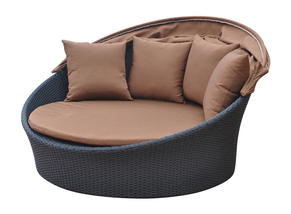 Шезлонг-диван круглый из искусственного ротанга