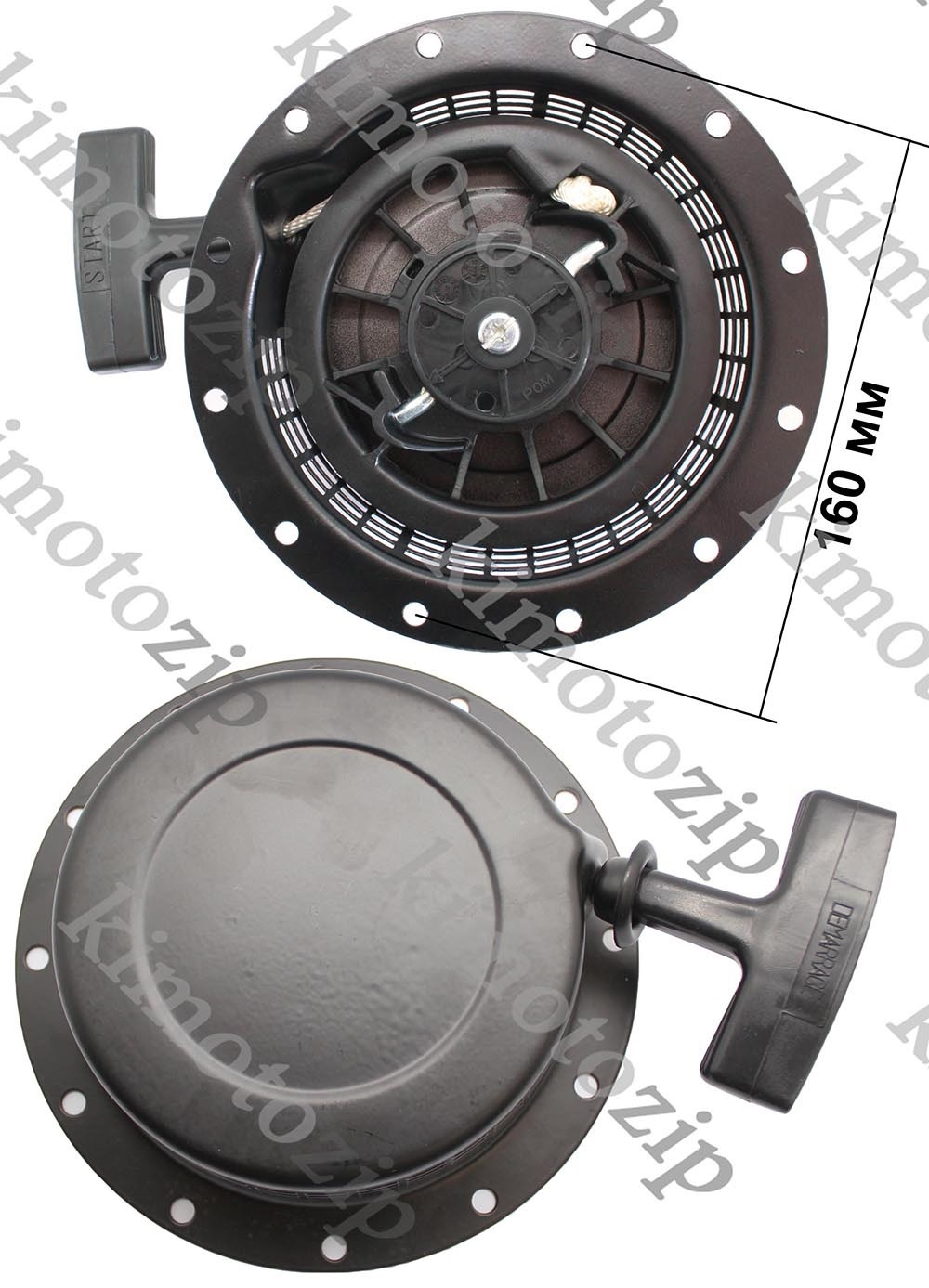 Стартер двигателя 166F, Yamaha MZ-160/175/185 (2-круглых металл. зацепа) [Kimoto]