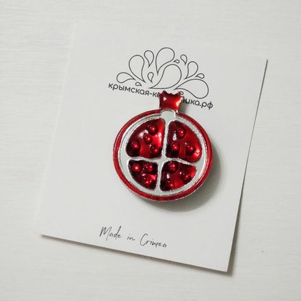 Брошь "Гранат" со стразами Swarovski