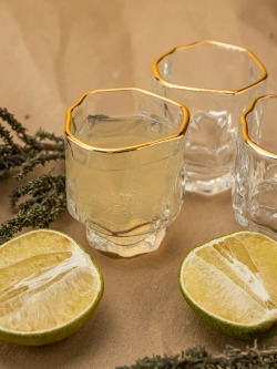 Набор изогнутых шотов, 60 мл, 6 шт. с золотой каймой