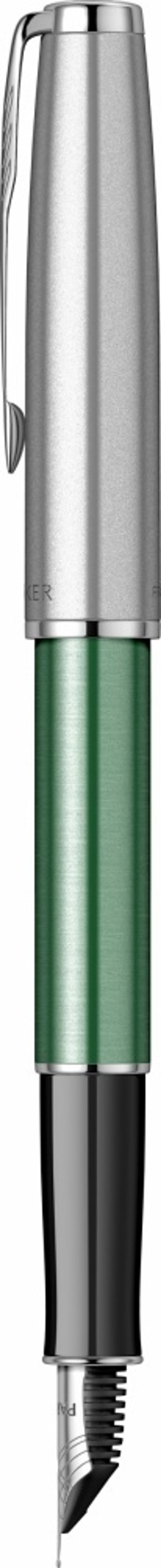 Перьевая ручка Parker Sonnet Essentials Green SB Steel CT 2169362, перо: F, цвет чернил black, в подарочной упаковке.