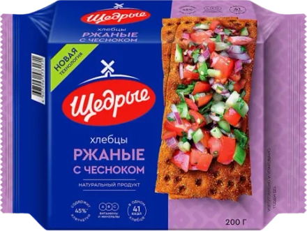 Хлебцы Щедрые ржаные с чесноком 200г