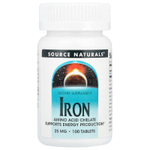 Source Naturals, Железо, 25 мг, 100 таблеток