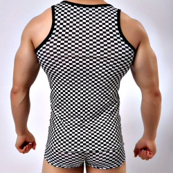 Мужская майка черно-белая Romeo Rossi RR9095