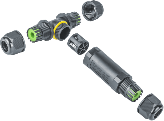 Разъем кабельный винтовой Navigator NTB-T01 5P 0,5-4,0 мм2 IP68 T-образный пластик 35491