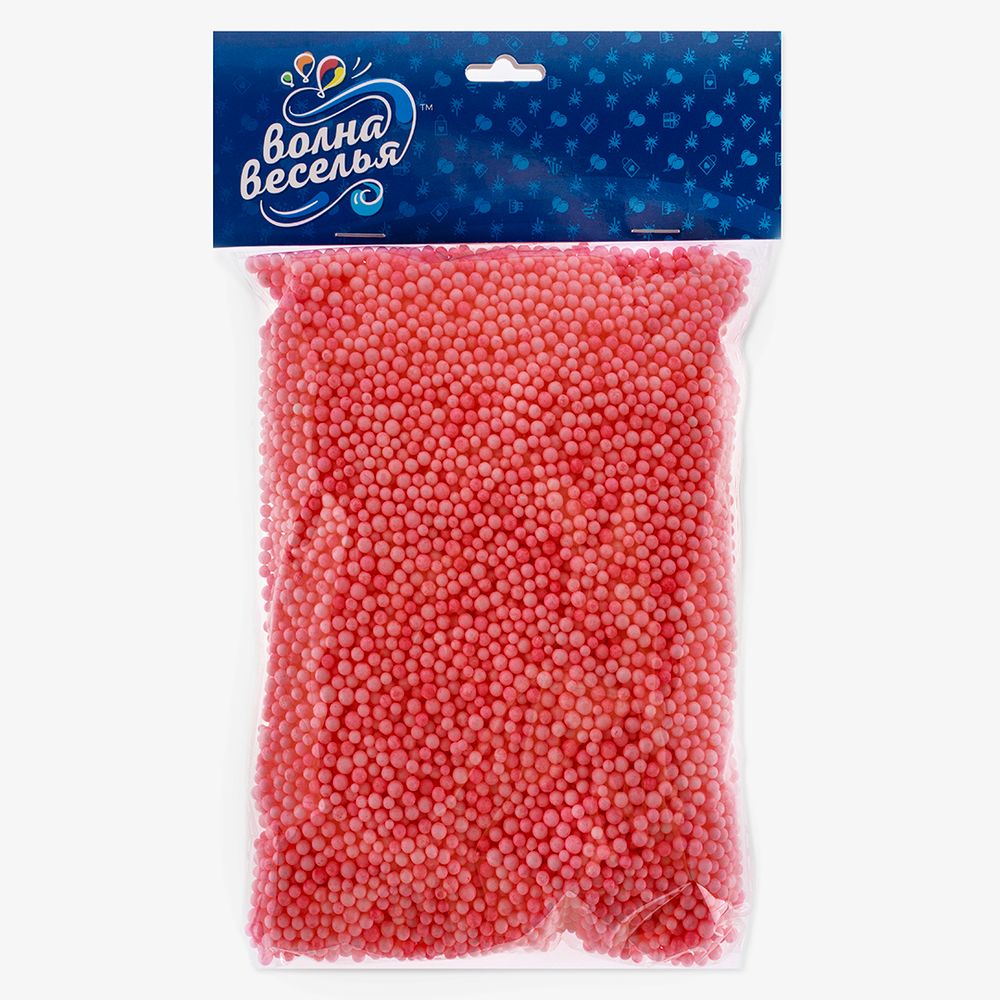 Шарики пенопласт, Красный, 2-4 мм, 10 гр.
