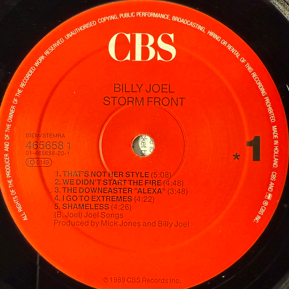 Billy Joel ‎– Storm Front (Голландия 1989г.)