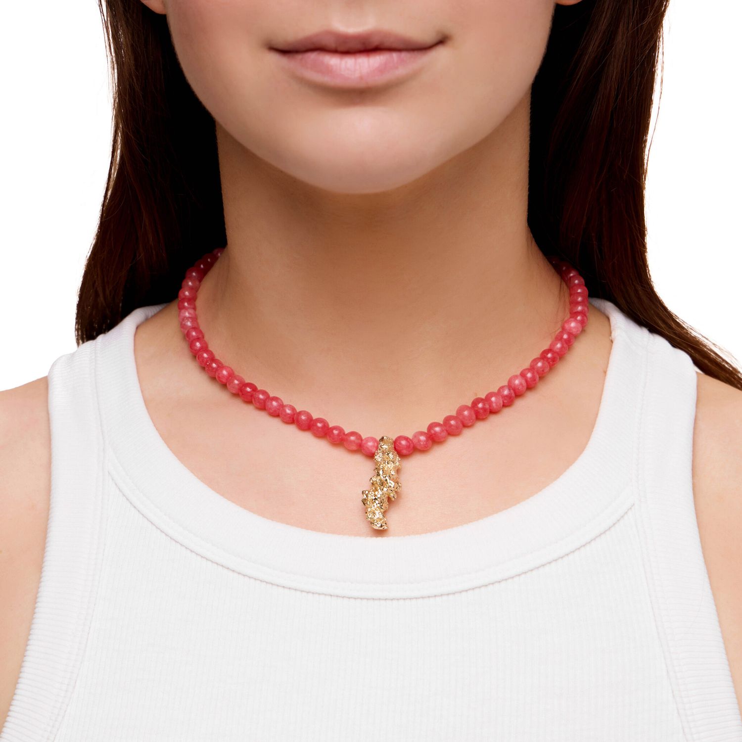 Колье Gold Coral Necklace - Pink