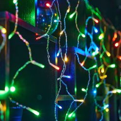 ULD-B25006-440-TTK MULTI IP44 Бахрома светодиодная с эффектом мерцания. 25м. Соединяемая. 440 светодиодов. Разноцветный свет. Провод прозрачный. ТМ Uniel