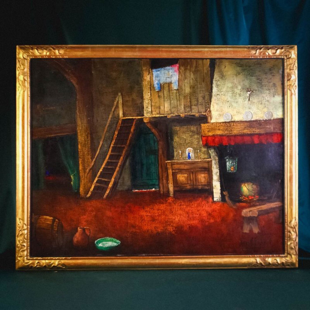 Винтаж: Картина: «Interieur flamand / Фламандский интерьер»