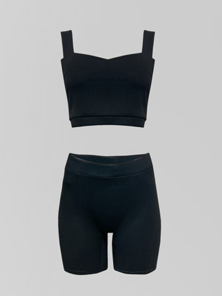 Костюм KRAI из коротких велосипедок и топа на широких лямках