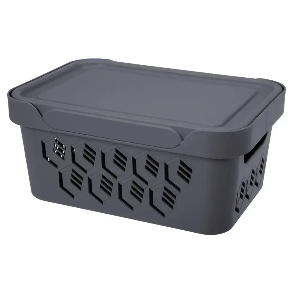 ЯЩИК С КРЫШКОЙ УНИВЕРСАЛЬНЫЙ DELUXE, 270х120 ММ, 4,6Л (Серый)