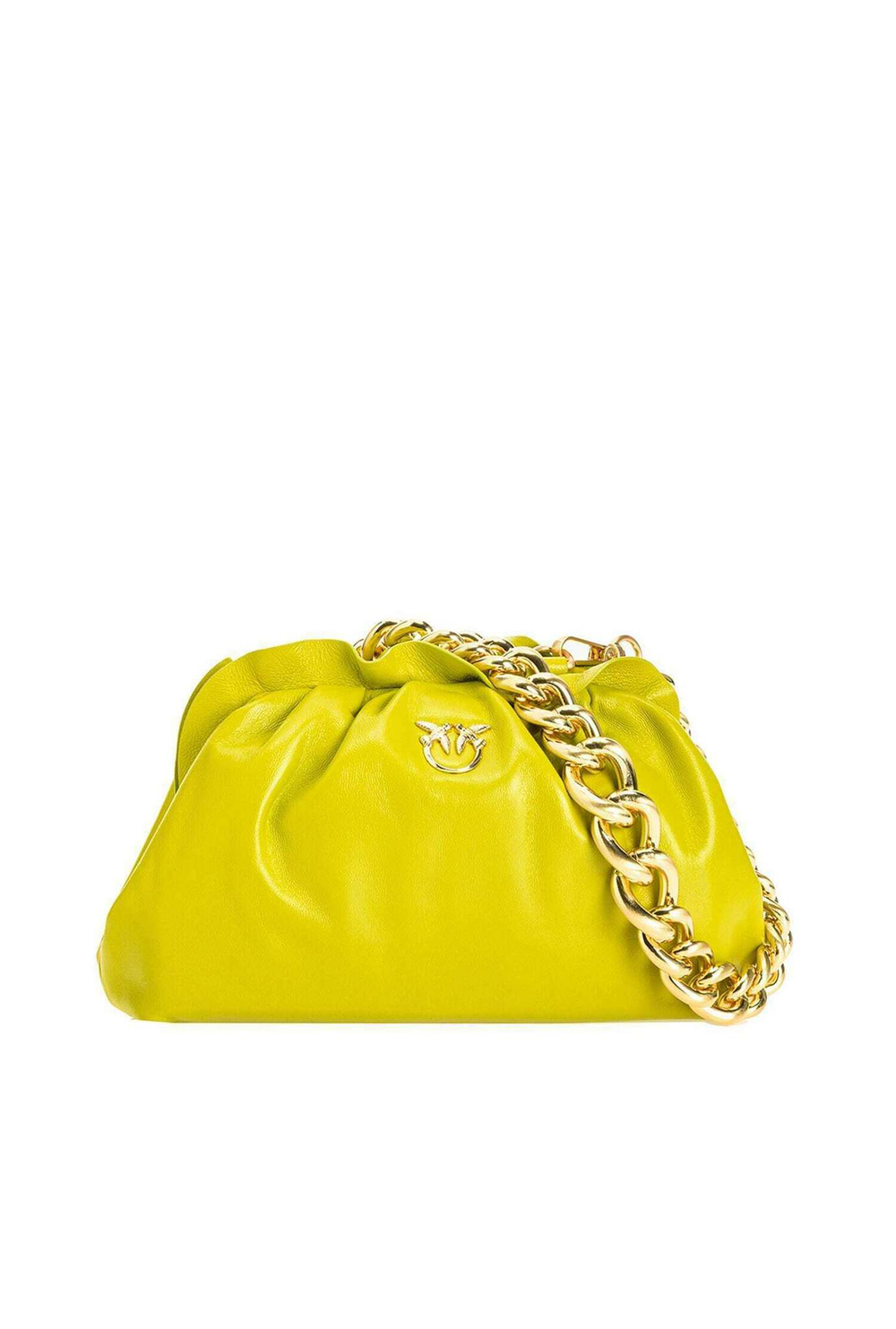 MINI CHAIN CLUTCH BAG FRAIMED - lime