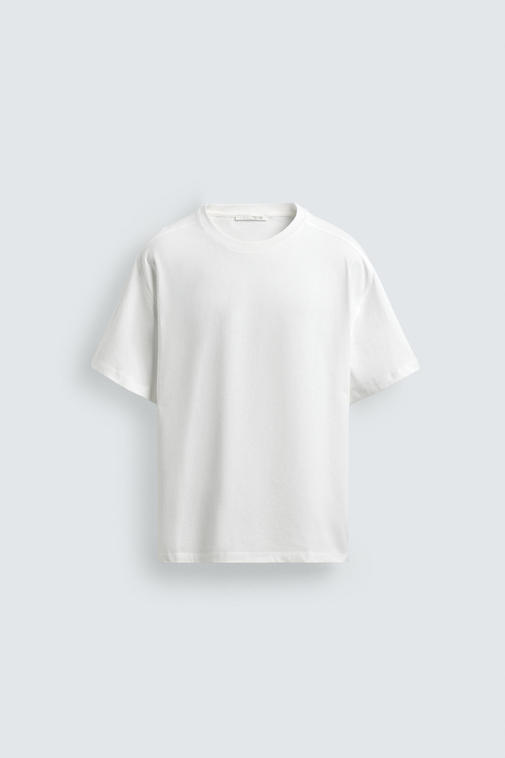 ZARA ФУТБОЛКА RELAXED FIT СО ШВАМИ, БЕЛЫЙ