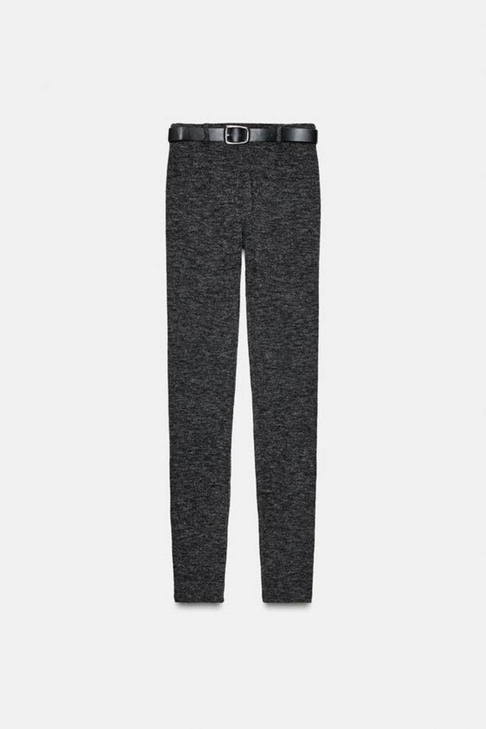 ZARA МЯГКИЕ ЛЕГИНСЫ С ПОЯСОМ, АНТРАЦИТОВО-СЕРЫЙ