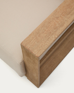 Угловой 5-местный диван Ambra из массива акации со светлой отделкой 248 см