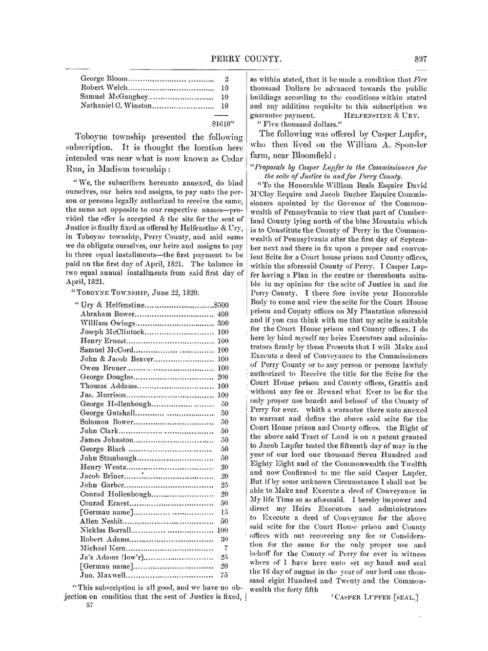 History of that part of the Susquehanna and Juniata valleys. Embraced in the counties of Mifflin, Juniata, Perry, Union and Snyder, in the commonwealth of Pennsylvania Volume 2 | E. Franklin; Austin N. Hungerford