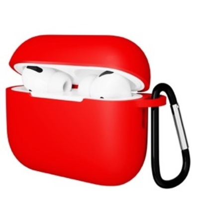 Чехол Gurdini с карабином, покрытие софт-тач для Airpods Pro 3 (Красный)