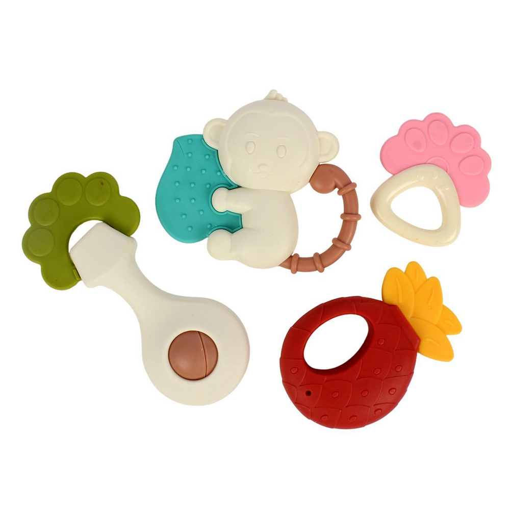 Набор погремушек с элементами прорезывателя 4шт. 14,5*21см, пакет