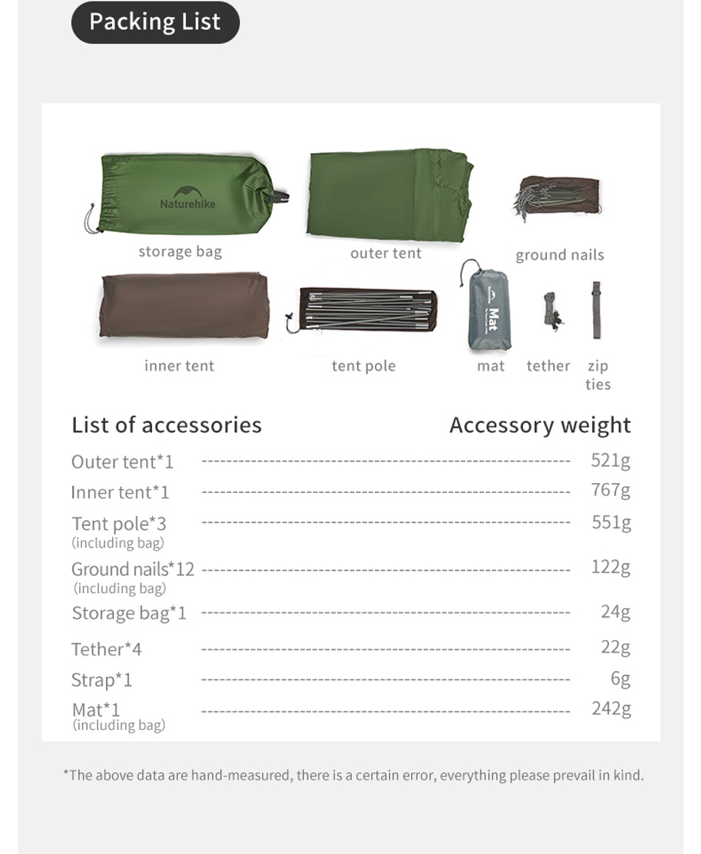 Палатка Naturehike Cloud-Creek PRO, 2-местная, зеленая, артикул CNK2550WS022-FGR2