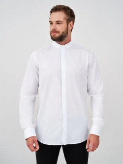 Рубашка без воротника приталенная SLIM FIT