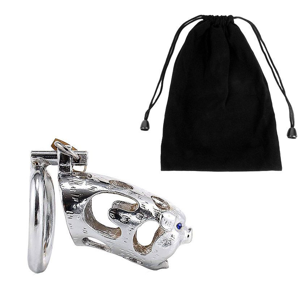 Серебристый сувенирный пояс верности в виде свиньи (Цвет: серебристый)