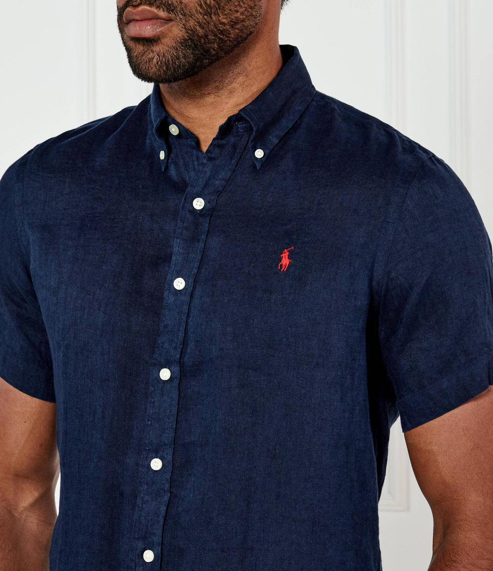 Льняная рубашка POLO RALPH LAUREN - темно-синий(710968912)