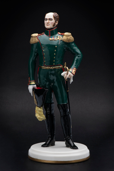 Статуэтка. Фарфор. Император Александр I - Русский полководец. Россия