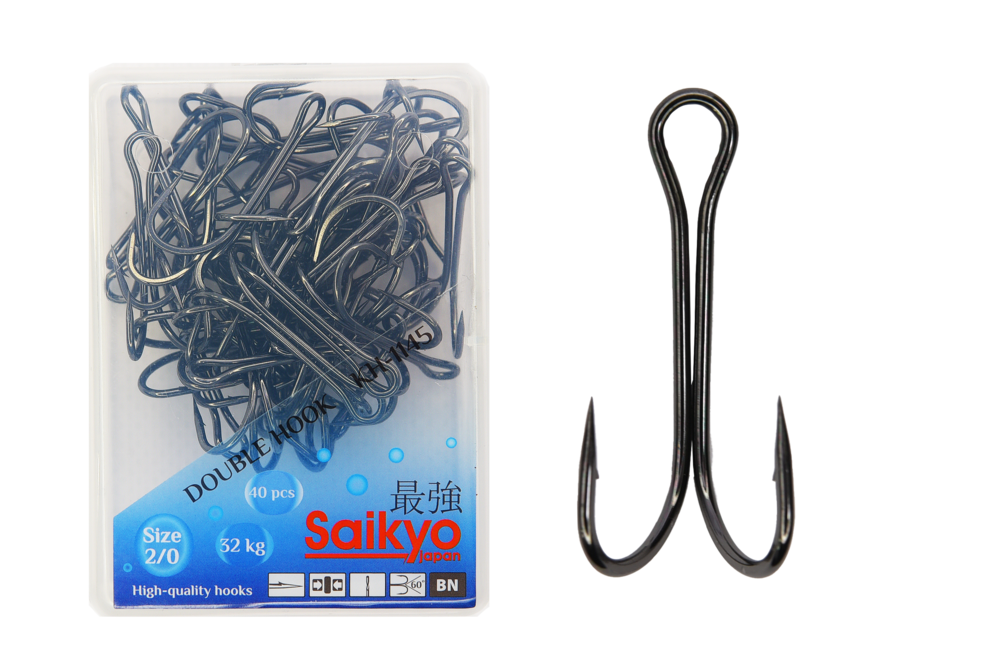 Крючки Saikyo двойн. KH-1145  №2/0 BN (40шт)