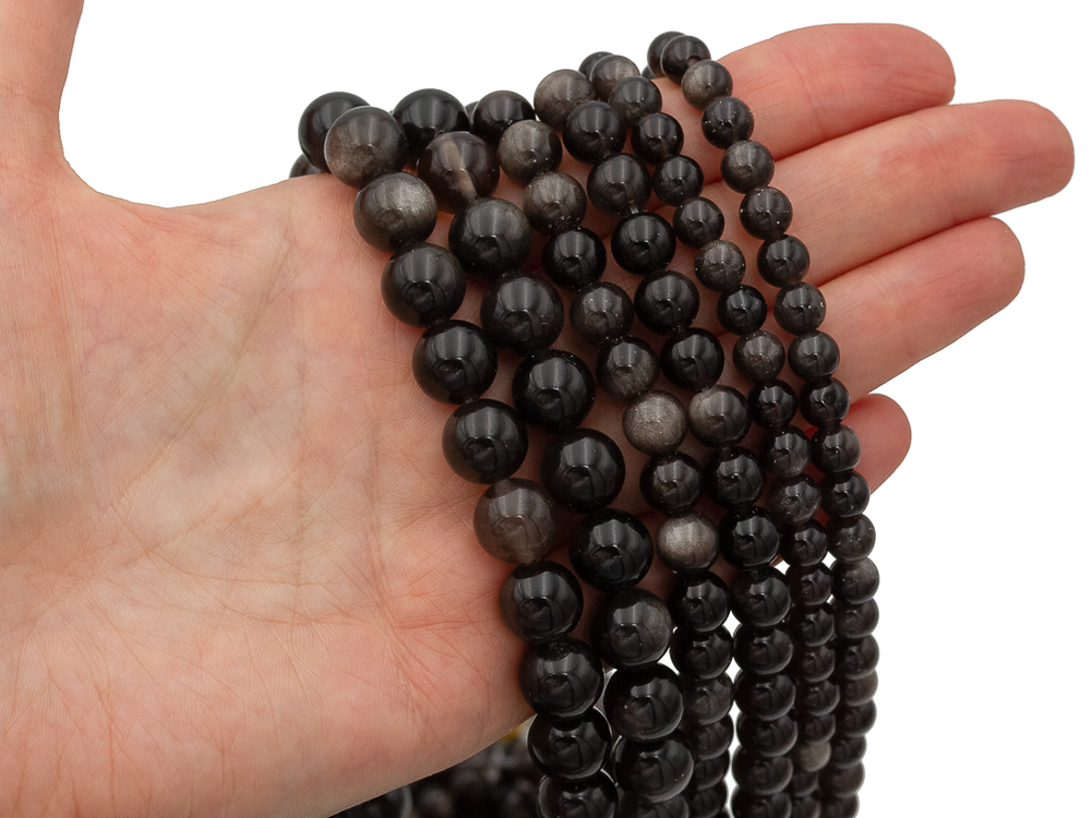 Нить бусин из обсидиана 6,5мм