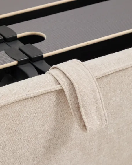 Кровать Arvian бежевого цвета из шенилла с ящиком для хранения 160 х 200 см