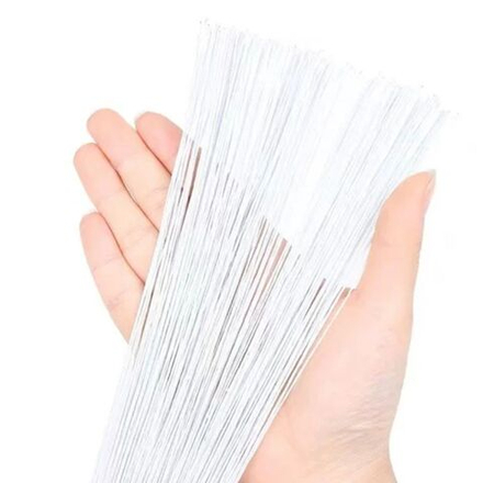 Проволока флористическая китайская №18 в белой тейп-ленте (1,2 * 36 см; 50 штук) /Проволока для рукоделия и творчества