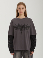 Женский Лонгслив Sigilism Print Grey Layered
