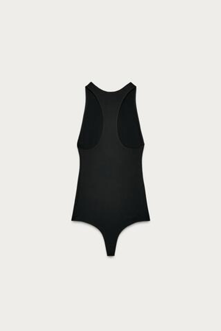 ZARA X MARISA BERENSON БОДИ ИЗ ЭЛАСТИЧНОЙ ТКАНИ, ЧЕРНЫЙ