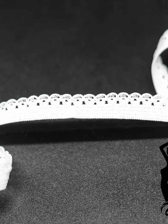 001 50 Резинка ажурная 10 мм Греция, белый 001