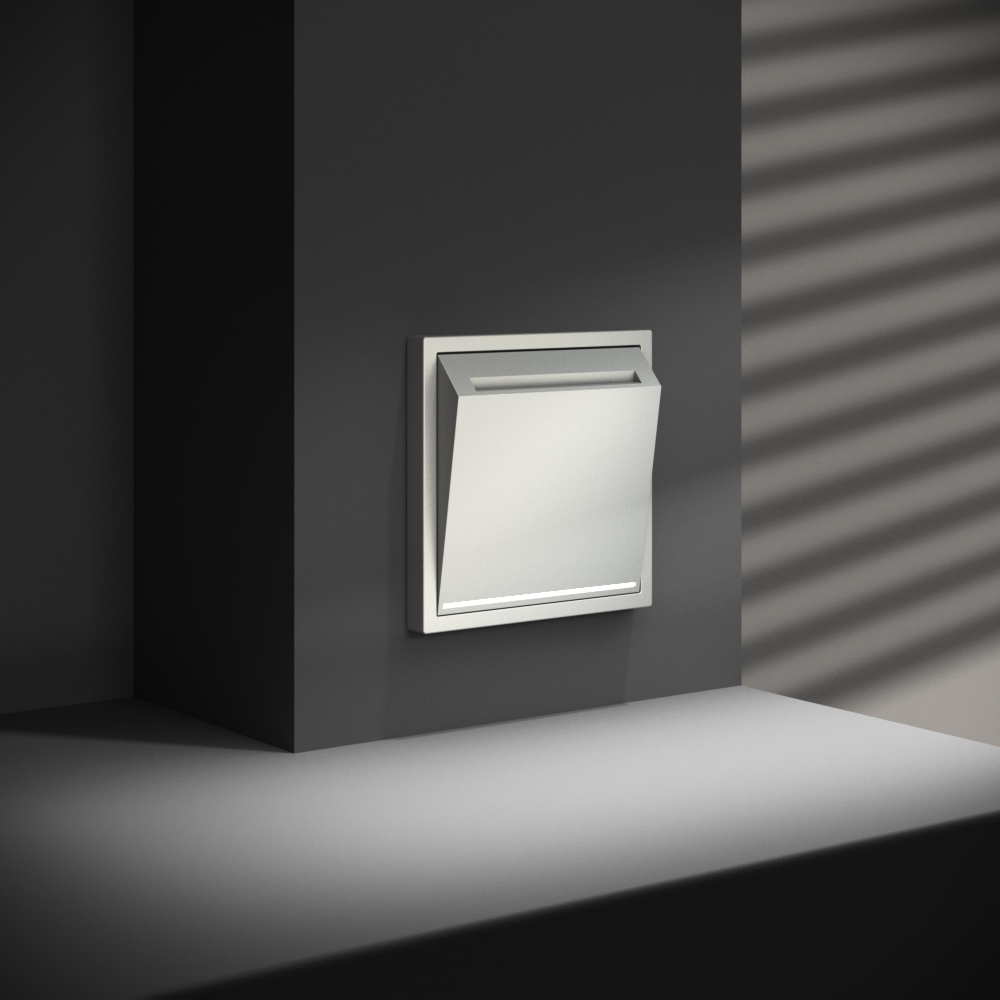 Выключатель встраиваемый VOLTUM S70 карточный 16А, (сталь)