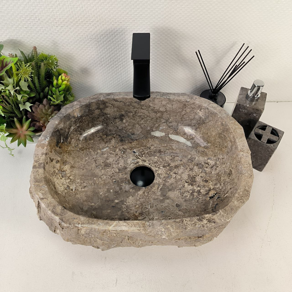 Раковина из мрамора Erozy Grey EM-65560 50*39*15 0887