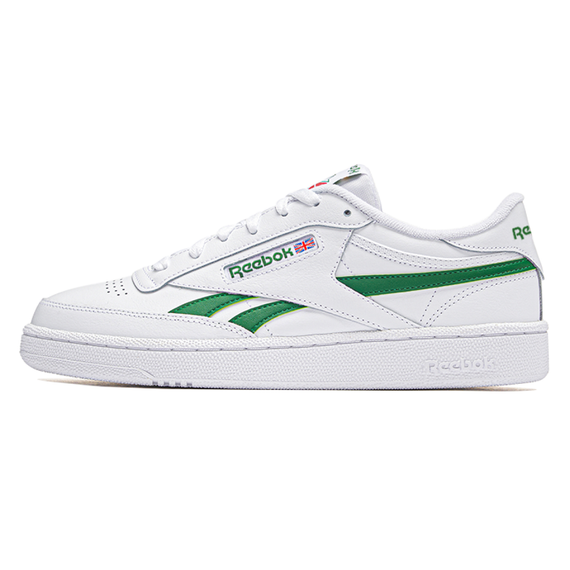 reebok Club C Series Кроссовки для скейтбординга Низкие Бело-зеленые Унисекс