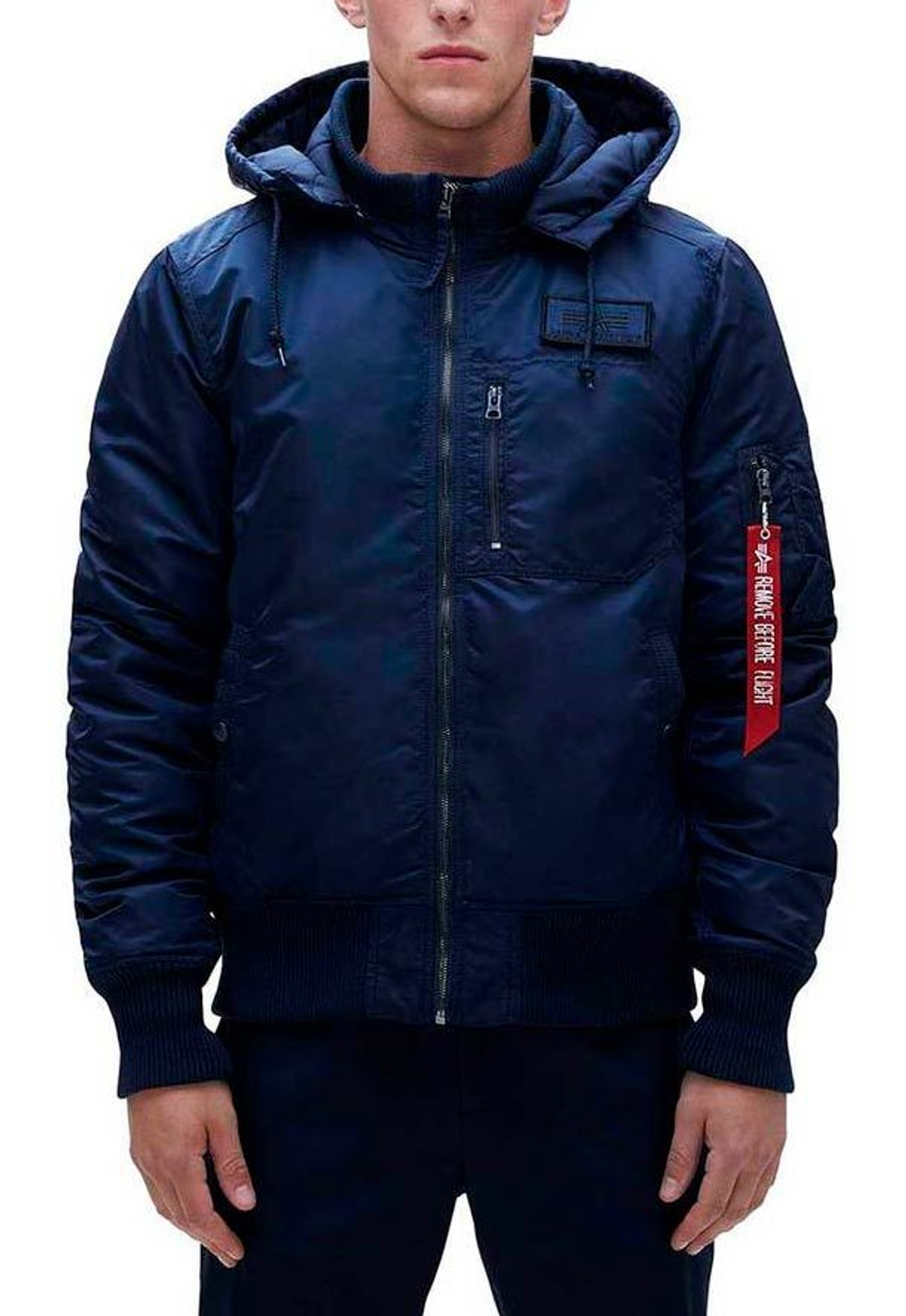 Куртка Бомбер - MA-1 Alpha Hooded Rib (т.синяя - r.blue)