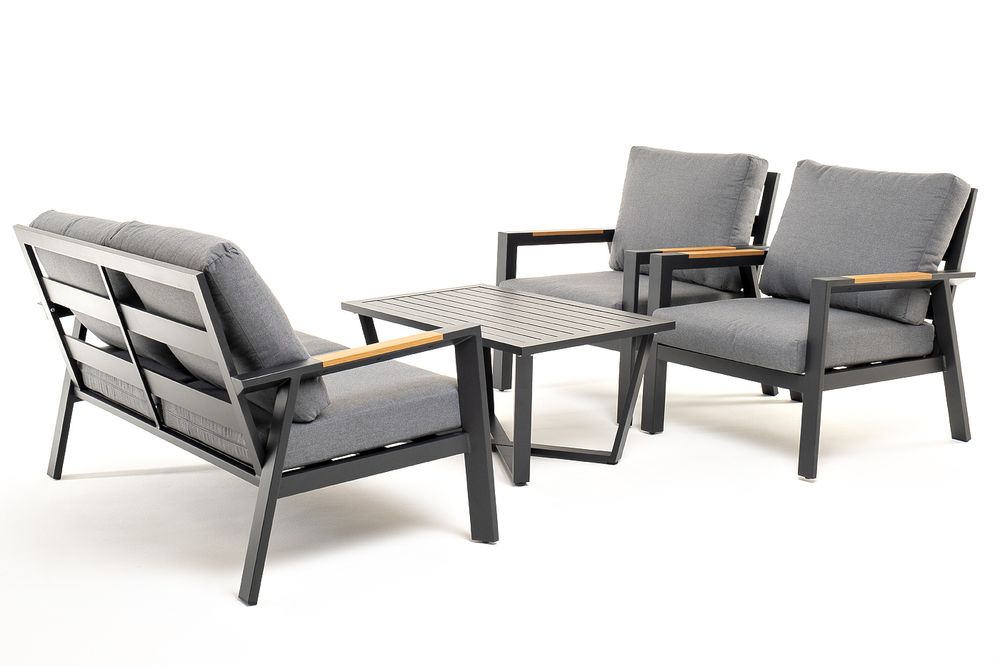 "Орхидея" лаунж-зона 4-местная из алюминия, цвет темно-серый