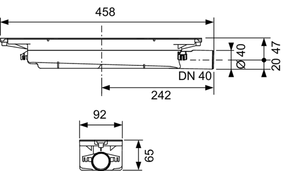 Сифон TECEdrainprofile «низкий» DN 40, боковой слив