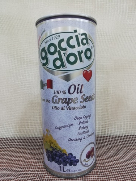 Виноградное масло Goccia D'oro 1л, ж/б Италия