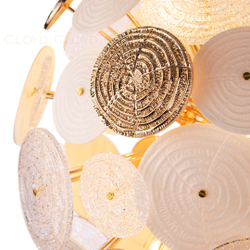 Люстра Cloyd SOLAR C12 / Ø50 см - бел.керамика - золото (арт.10660)