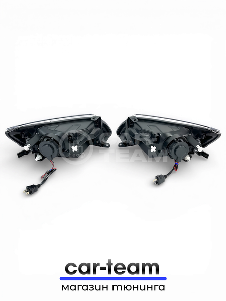 Фары на Лада Гранта передние с Bi LED модулями 3.0 дюйма, хром маска (под ключ)