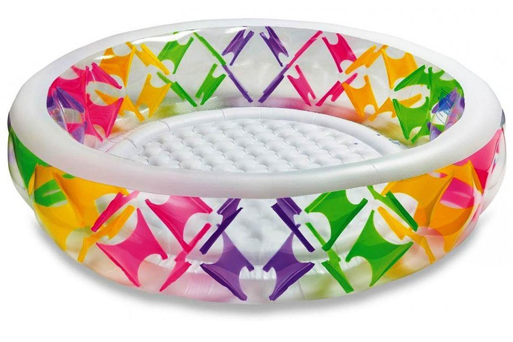 Бассейн надувной Intex 56494 Summer Joy 229х56 см / Круглый трехсекционный бассейн Летняя Радость Интекс для дачи и отдыха