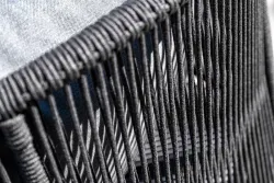 "Милан" лаунж-зона 4-местная плетеная из роупа (веревки), каркас алюминиевый темно-серый, роуп темно-серый